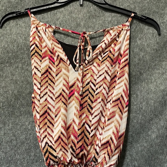 NWT! White House Black Market pink & gold shimmery halter dress, women’s small - Picture 6 of 14